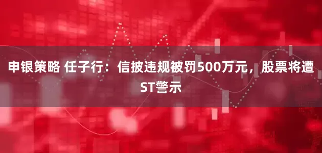 申银策略 任子行：信披违规被罚500万元，股票将遭ST警示